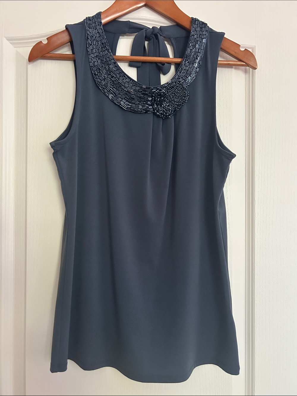 Banana Republic Beaded-Neck Slate Camisole